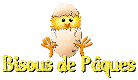 Gif animé bisous de Pâques poussin